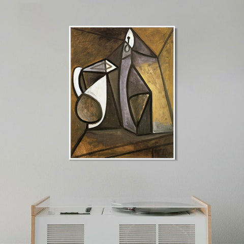 INVIN ART Framed Canvas Giclee Print Art 1945 Pichet et bougeoir 1 by Pablo Picasso Wall Art Living Room Home Office Decorations
