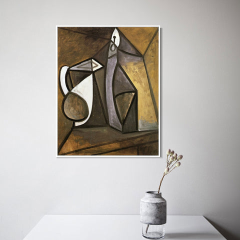 INVIN ART Framed Canvas Giclee Print Art 1945 Pichet et bougeoir 1 by Pablo Picasso Wall Art Living Room Home Office Decorations