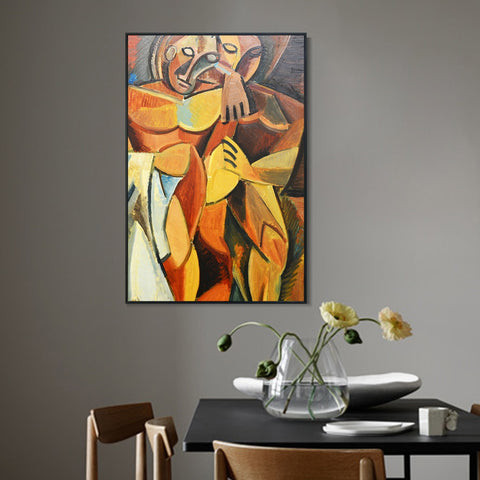 INVIN ART Framed Canvas Giclee Print Art Man and Woman by Pablo Picasso Wall Art Living Room Home Office Decorations