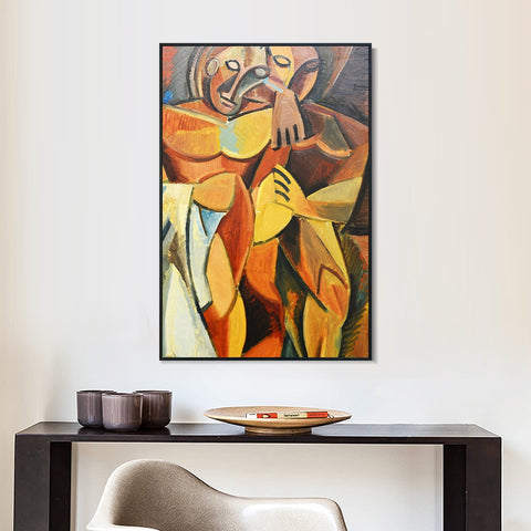 INVIN ART Framed Canvas Giclee Print Art Man and Woman by Pablo Picasso Wall Art Living Room Home Office Decorations