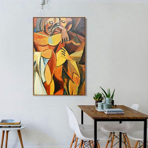 INVIN ART Framed Canvas Giclee Print Art Man and Woman by Pablo Picasso Wall Art Living Room Home Office Decorations