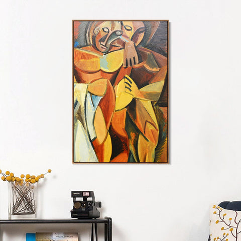 INVIN ART Framed Canvas Giclee Print Art Man and Woman by Pablo Picasso Wall Art Living Room Home Office Decorations