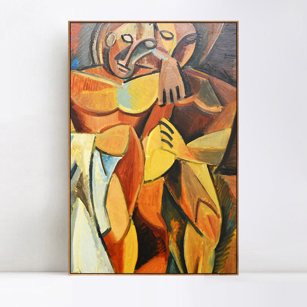 INVIN ART Framed Canvas Giclee Print Art Man and Woman by Pablo Picasso Wall Art Living Room Home Office Decorations