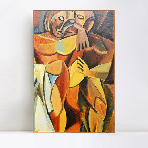 INVIN ART Framed Canvas Giclee Print Art Man and Woman by Pablo Picasso Wall Art Living Room Home Office Decorations