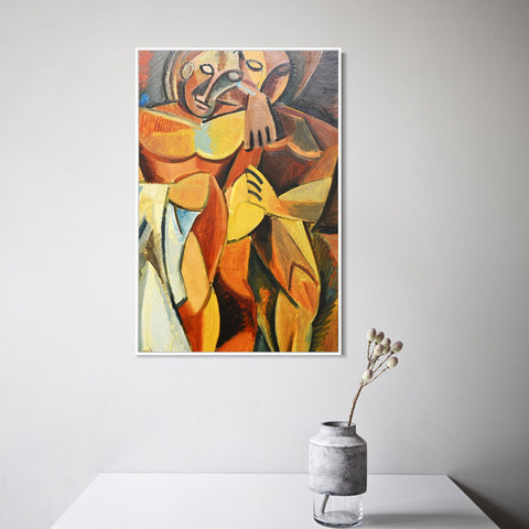 INVIN ART Framed Canvas Giclee Print Art Man and Woman by Pablo Picasso Wall Art Living Room Home Office Decorations
