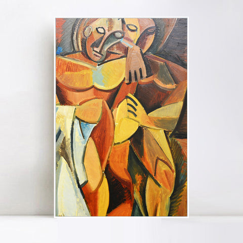 INVIN ART Framed Canvas Giclee Print Art Man and Woman by Pablo Picasso Wall Art Living Room Home Office Decorations