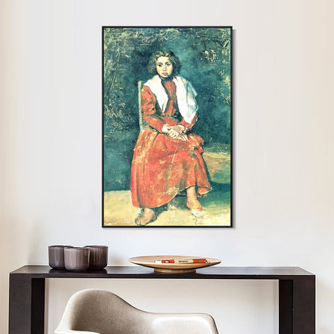 INVIN ART Framed Canvas Giclee Print Art the barefoot girl 1895 by Pablo Picasso Wall Art Living Room Home Office Decorations