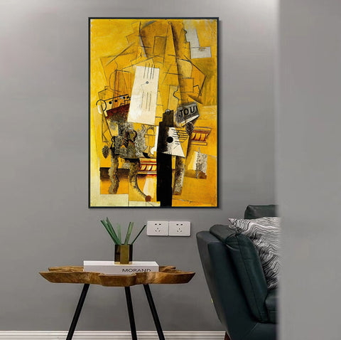 INVIN ART Framed Canvas Giclee Print Art 1914 Le guridon by Pablo Picasso Wall Art Living Room Home Office Decorations