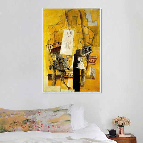 INVIN ART Framed Canvas Giclee Print Art 1914 Le guridon by Pablo Picasso Wall Art Living Room Home Office Decorations