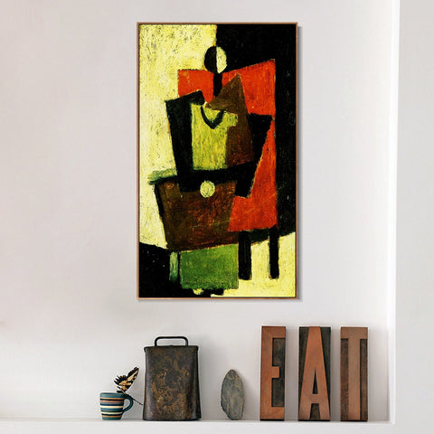 INVIN ART Framed Canvas Giclee Print Art 1918 Femme assise dans un fauteuil rouge by Pablo Picasso Wall Art Living Room Home Office Decorations