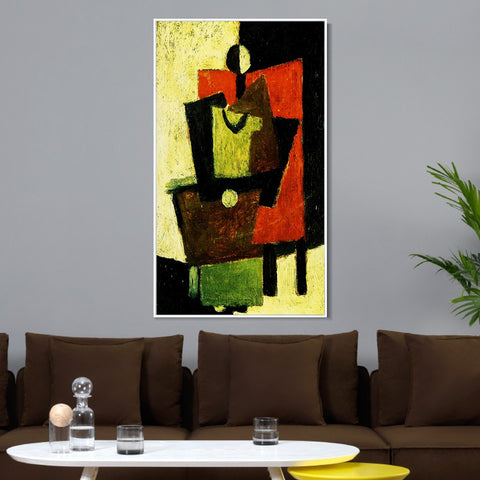 INVIN ART Framed Canvas Giclee Print Art 1918 Femme assise dans un fauteuil rouge by Pablo Picasso Wall Art Living Room Home Office Decorations
