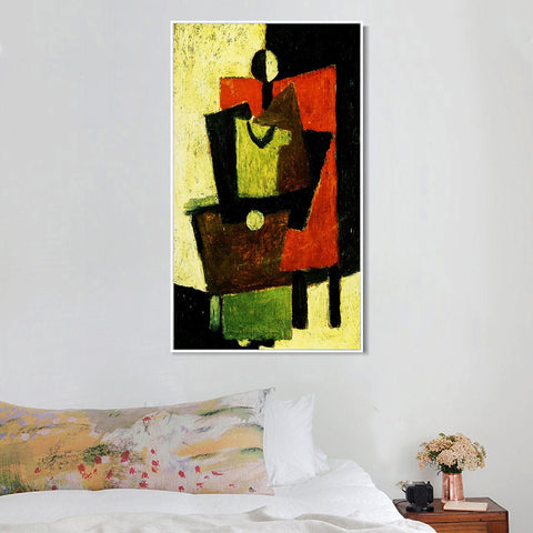 INVIN ART Framed Canvas Giclee Print Art 1918 Femme assise dans un fauteuil rouge by Pablo Picasso Wall Art Living Room Home Office Decorations