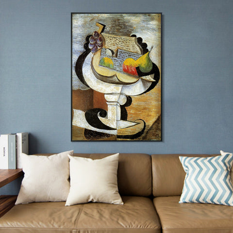 INVIN ART Framed Canvas Giclee Print Art 1917 Compotier by Pablo Picasso Wall Art Living Room Home Office Decorations