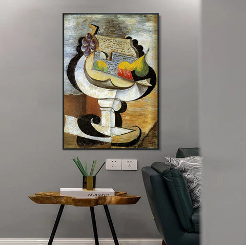 INVIN ART Framed Canvas Giclee Print Art 1917 Compotier by Pablo Picasso Wall Art Living Room Home Office Decorations
