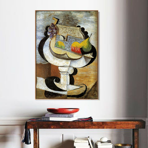INVIN ART Framed Canvas Giclee Print Art 1917 Compotier by Pablo Picasso Wall Art Living Room Home Office Decorations