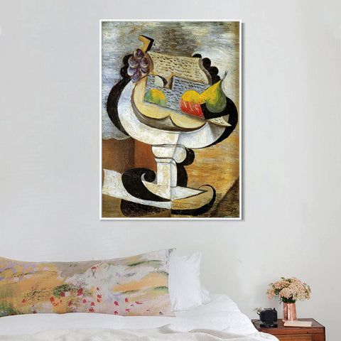 INVIN ART Framed Canvas Giclee Print Art 1917 Compotier by Pablo Picasso Wall Art Living Room Home Office Decorations