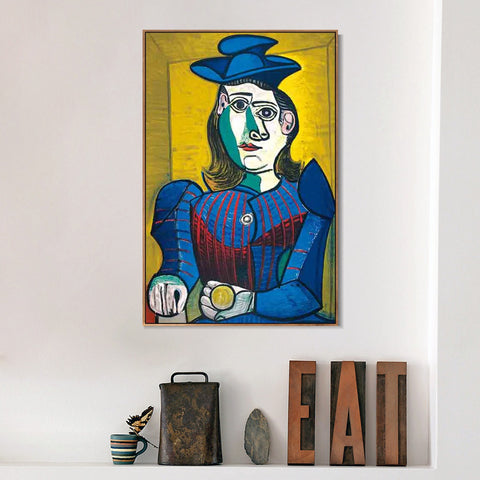INVIN ART Framed Canvas Giclee Print Art d_apres by Pablo Picasso Wall Art Living Room Home Office Decorations