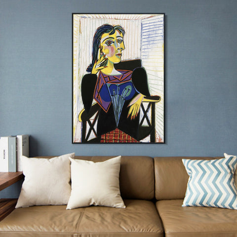 INVIN ART Framed Canvas Giclee Print Art Series#343 by Pablo Picasso Wall Art Living Room Home Office Decorations