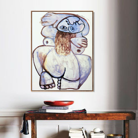 INVIN ART Framed Canvas Giclee Print Art 1971 Nu accroupi by Pablo Picasso Wall Art Living Room Home Office Decorations