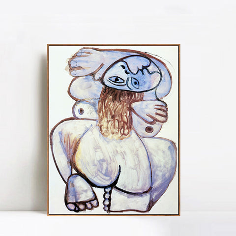 INVIN ART Framed Canvas Giclee Print Art 1971 Nu accroupi by Pablo Picasso Wall Art Living Room Home Office Decorations
