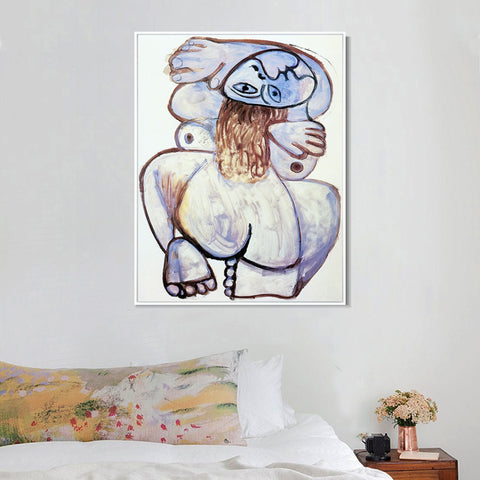 INVIN ART Framed Canvas Giclee Print Art 1971 Nu accroupi by Pablo Picasso Wall Art Living Room Home Office Decorations