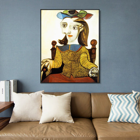 INVIN ART Framed Canvas Giclee Print Art Series#347 by Pablo Picasso Wall Art Living Room Home Office Decorations