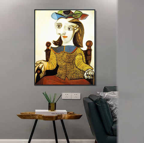 INVIN ART Framed Canvas Giclee Print Art Series#347 by Pablo Picasso Wall Art Living Room Home Office Decorations
