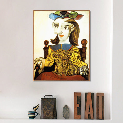 INVIN ART Framed Canvas Giclee Print Art Series#347 by Pablo Picasso Wall Art Living Room Home Office Decorations