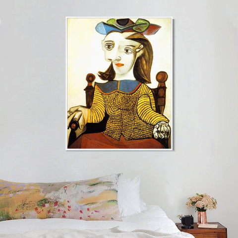 INVIN ART Framed Canvas Giclee Print Art Series#347 by Pablo Picasso Wall Art Living Room Home Office Decorations