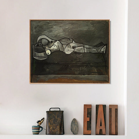 INVIN ART Framed Canvas Giclee Print Art 1944 Nu au divan by Pablo Picasso Wall Art Living Room Home Office Decorations