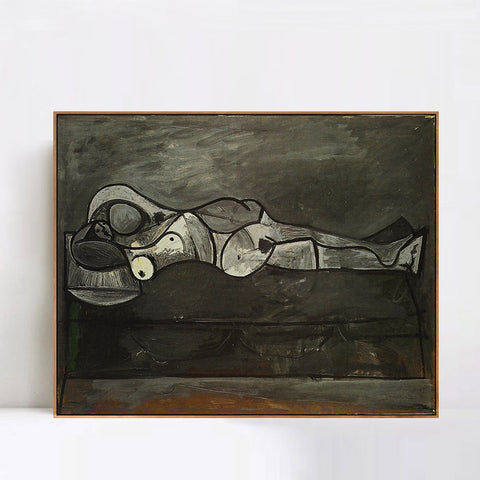 INVIN ART Framed Canvas Giclee Print Art 1944 Nu au divan by Pablo Picasso Wall Art Living Room Home Office Decorations