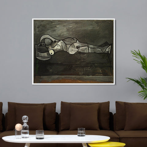 INVIN ART Framed Canvas Giclee Print Art 1944 Nu au divan by Pablo Picasso Wall Art Living Room Home Office Decorations