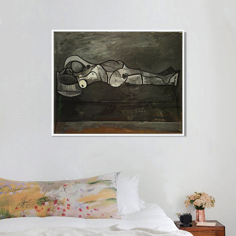INVIN ART Framed Canvas Giclee Print Art 1944 Nu au divan by Pablo Picasso Wall Art Living Room Home Office Decorations