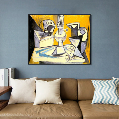 INVIN ART Framed Canvas Giclee Print Art 1945 Poireaux, crane, lampe et vase by Pablo Picasso Wall Art Living Room Home Office Decorations
