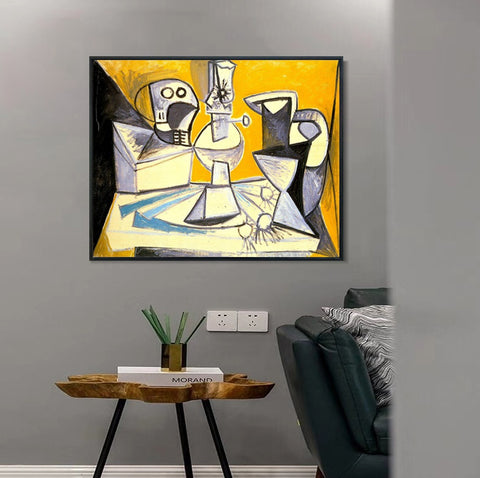 INVIN ART Framed Canvas Giclee Print Art 1945 Poireaux, crane, lampe et vase by Pablo Picasso Wall Art Living Room Home Office Decorations