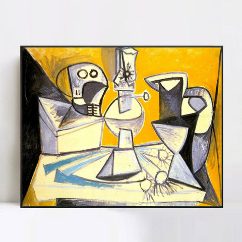 INVIN ART Framed Canvas Giclee Print Art 1945 Poireaux, crane, lampe et vase by Pablo Picasso Wall Art Living Room Home Office Decorations