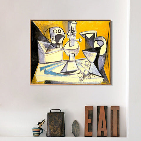INVIN ART Framed Canvas Giclee Print Art 1945 Poireaux, crane, lampe et vase by Pablo Picasso Wall Art Living Room Home Office Decorations