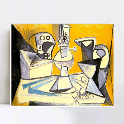 INVIN ART Framed Canvas Giclee Print Art 1945 Poireaux, crane, lampe et vase by Pablo Picasso Wall Art Living Room Home Office Decorations