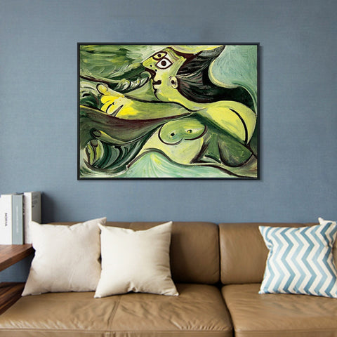 INVIN ART Framed Canvas Giclee Print Art 1971 Baigneuse by Pablo Picasso Wall Art Living Room Home Office Decorations