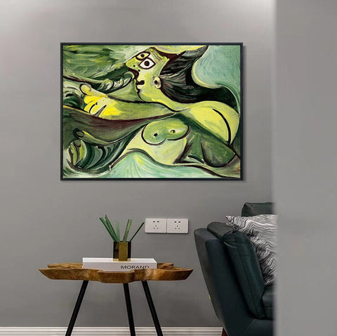 INVIN ART Framed Canvas Giclee Print Art 1971 Baigneuse by Pablo Picasso Wall Art Living Room Home Office Decorations