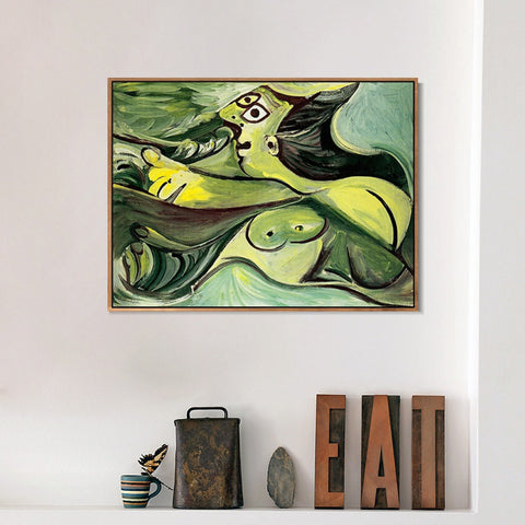 INVIN ART Framed Canvas Giclee Print Art 1971 Baigneuse by Pablo Picasso Wall Art Living Room Home Office Decorations