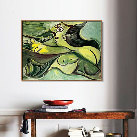 INVIN ART Framed Canvas Giclee Print Art 1971 Baigneuse by Pablo Picasso Wall Art Living Room Home Office Decorations