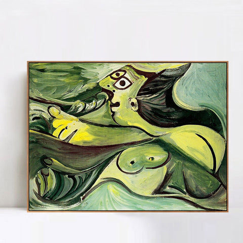 INVIN ART Framed Canvas Giclee Print Art 1971 Baigneuse by Pablo Picasso Wall Art Living Room Home Office Decorations