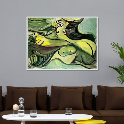 INVIN ART Framed Canvas Giclee Print Art 1971 Baigneuse by Pablo Picasso Wall Art Living Room Home Office Decorations