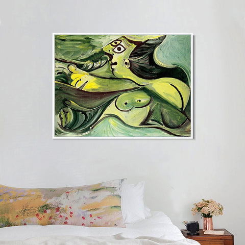 INVIN ART Framed Canvas Giclee Print Art 1971 Baigneuse by Pablo Picasso Wall Art Living Room Home Office Decorations