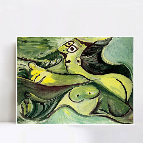 INVIN ART Framed Canvas Giclee Print Art 1971 Baigneuse by Pablo Picasso Wall Art Living Room Home Office Decorations