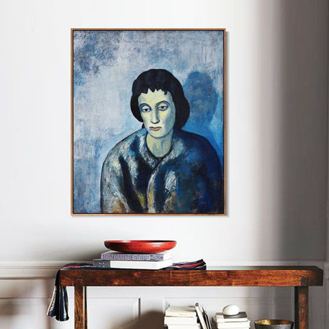 INVIN ART Framed Canvas Giclee Print Art 1902,Woman with Bangs by Pablo Picasso Wall Art Living Room Home Office Decorations