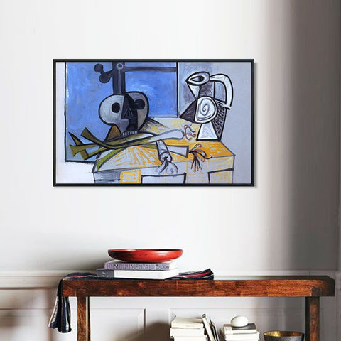 INVIN ART Framed Canvas Giclee Print Art 1945 Poireaux, crane et pichet 2 by Pablo Picasso Wall Art Living Room Home Office Decorations