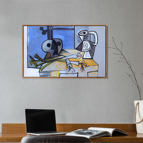 INVIN ART Framed Canvas Giclee Print Art 1945 Poireaux, crane et pichet 2 by Pablo Picasso Wall Art Living Room Home Office Decorations