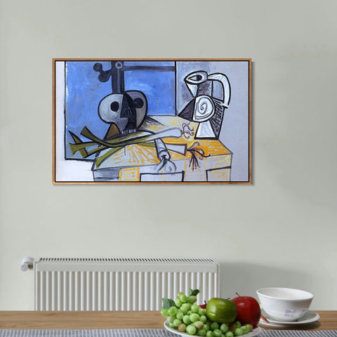 INVIN ART Framed Canvas Giclee Print Art 1945 Poireaux, crane et pichet 2 by Pablo Picasso Wall Art Living Room Home Office Decorations